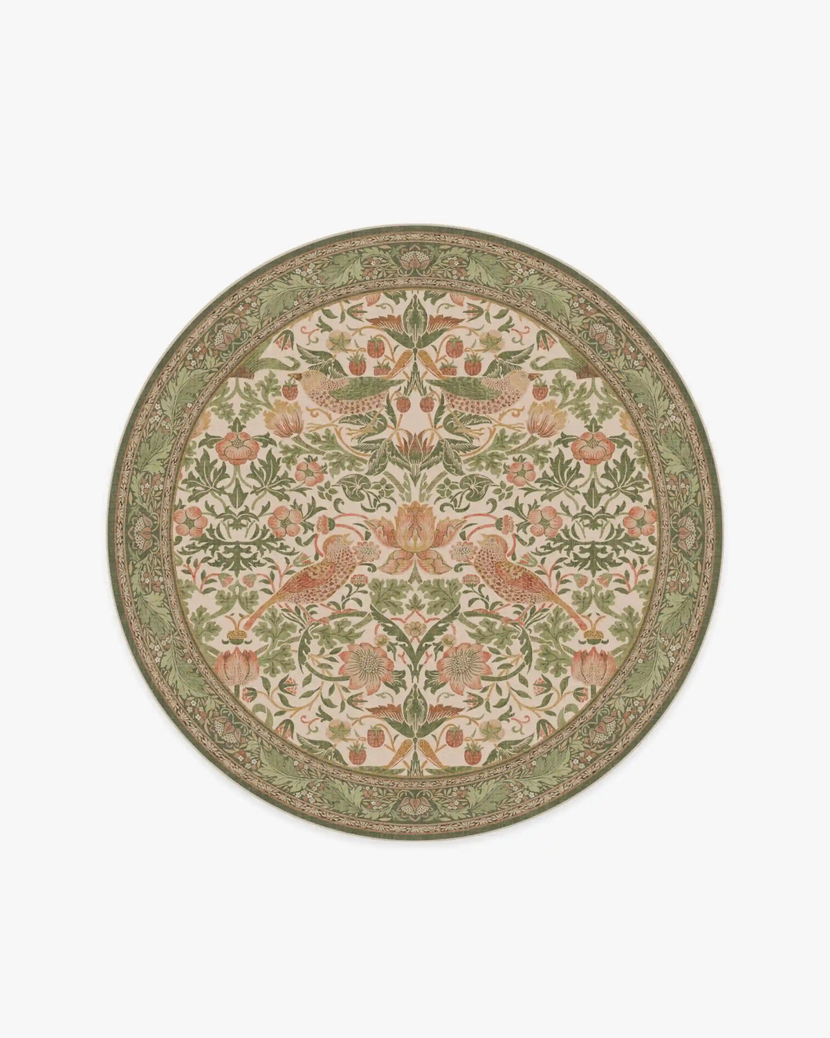 Strawberry Thief Sage & Rose Rug by Morris & Co.