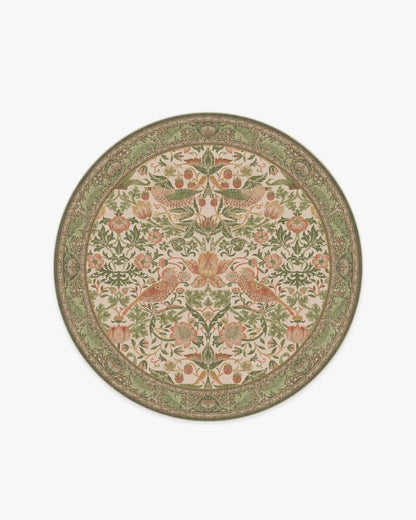 Strawberry Thief Sage & Rose Rug by Morris & Co.