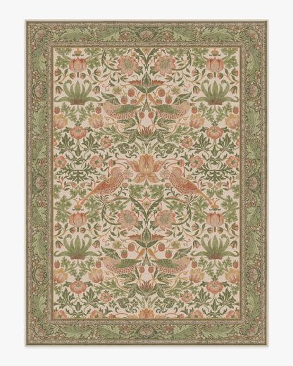 Strawberry Thief Sage & Rose Rug by Morris & Co.