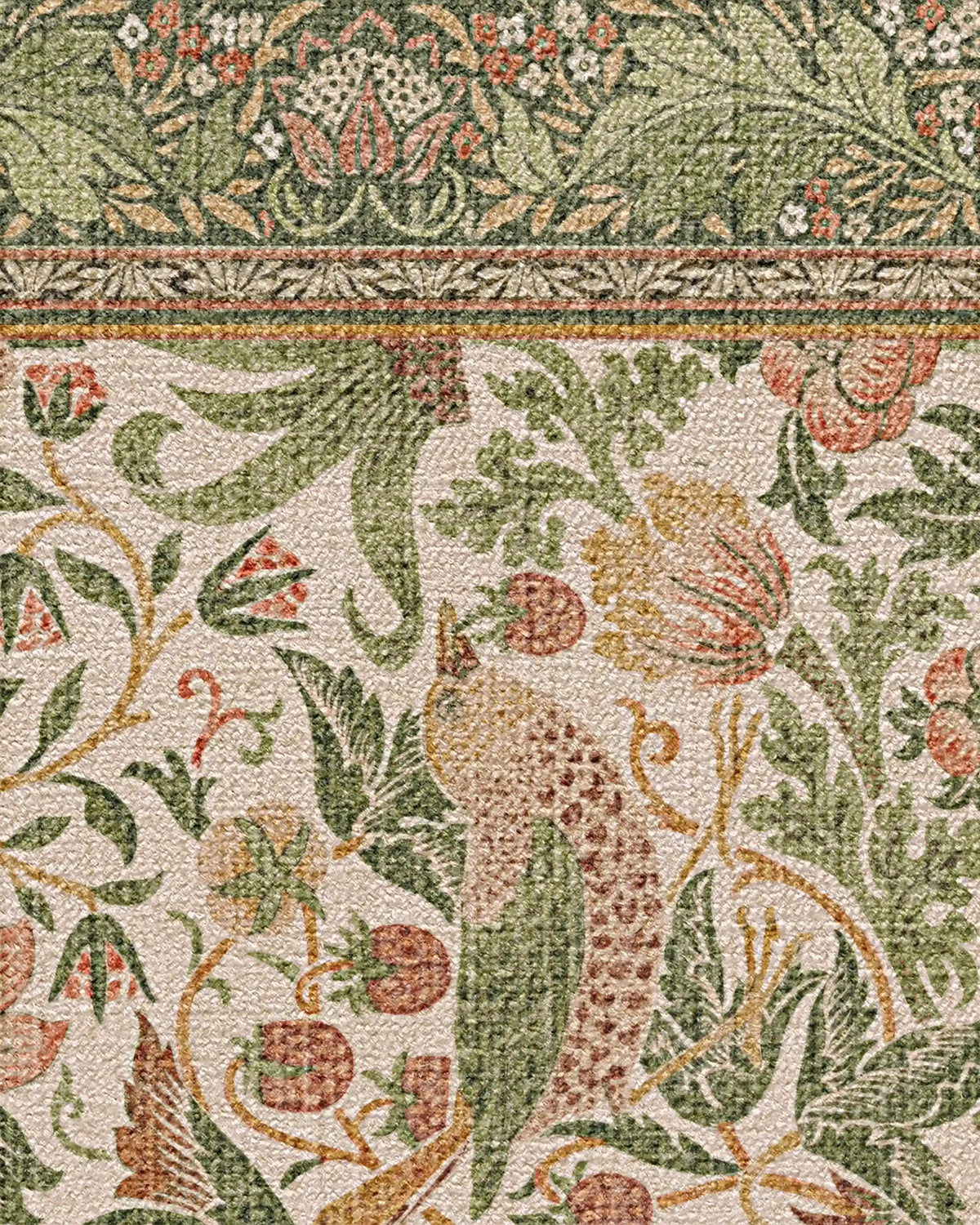 Strawberry Thief Sage & Rose Rug by Morris & Co.