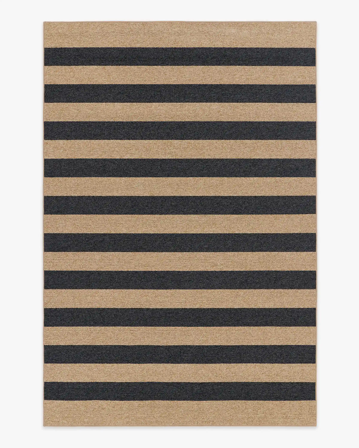 Nolan Bold Stripe Natural & Black Performance Weave Rug