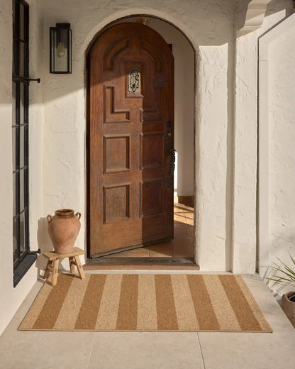 Nolan Bold Stripe Natural & Dark Natural Performance Weave Rug