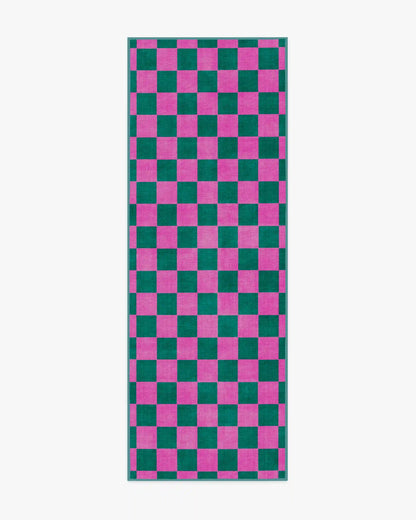 Nonna's Checkerboard Green & Lavender Rug by Dan Pelosi