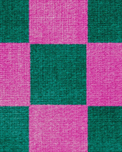 Nonna's Checkerboard Green & Lavender Rug by Dan Pelosi