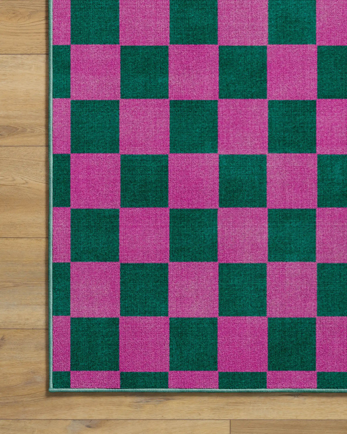 Nonna's Checkerboard Green & Lavender Rug by Dan Pelosi
