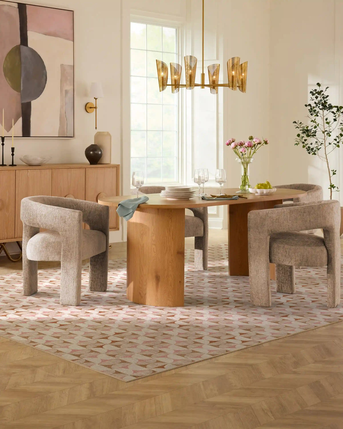 Orana Soft Pink & Natural Rug