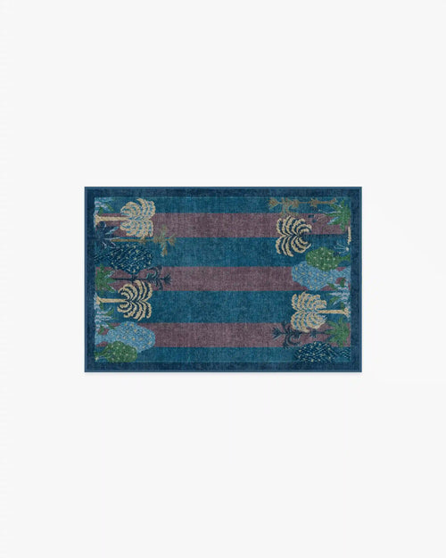 Palmistry Pinstripe Blue Rug by Jungalow