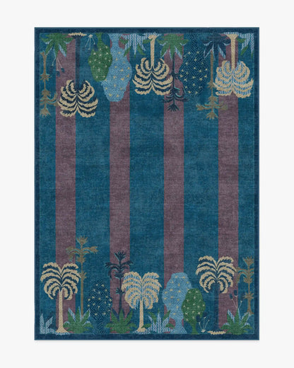 Palmistry Pinstripe Blue Rug by Jungalow