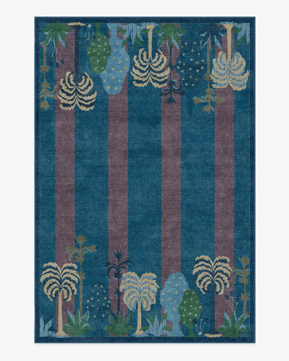Palmistry Pinstripe Blue Rug by Jungalow