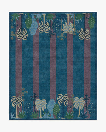 Palmistry Pinstripe Blue Rug by Jungalow
