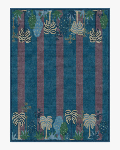 Palmistry Pinstripe Blue Rug by Jungalow