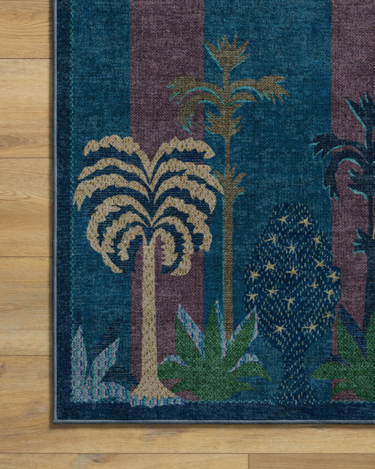 Palmistry Pinstripe Blue Rug by Jungalow