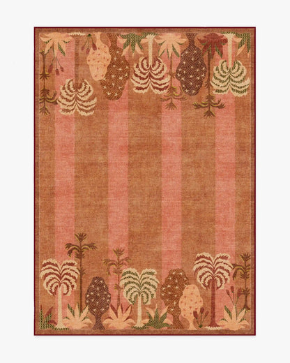 Palmistry Pinstripe Warm Brown Rug by Jungalow