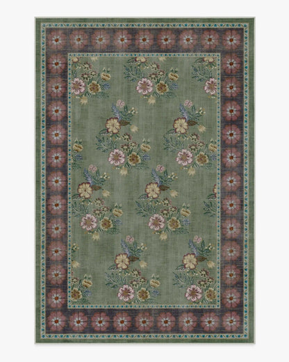 Pennywood Green & Pink Rug