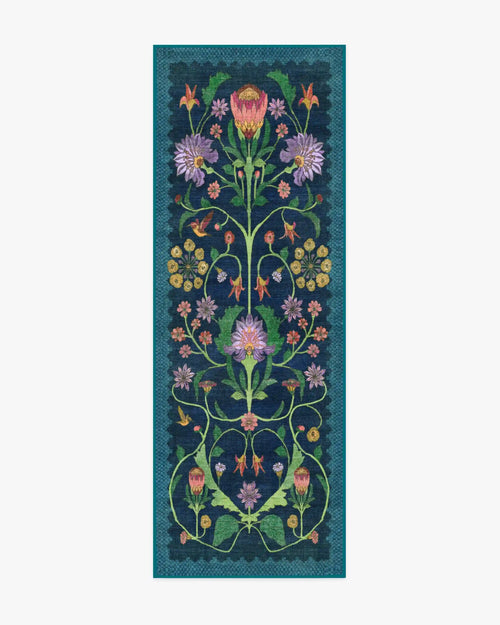 Protea Blue Rug by Iris Apfel