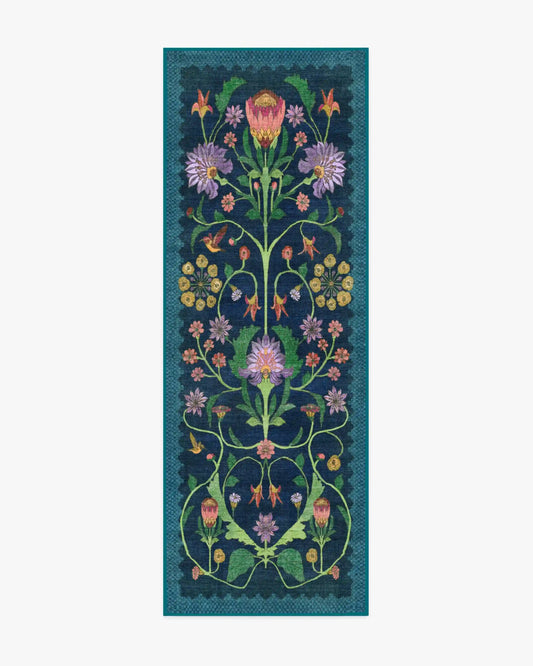 Protea Blue Rug by Iris Apfel