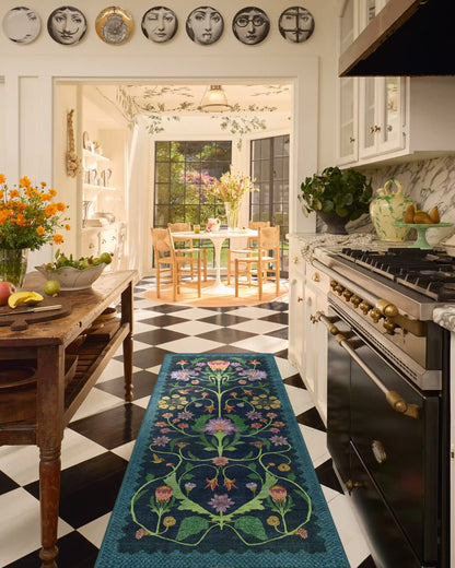 Protea Blue Rug by Iris Apfel
