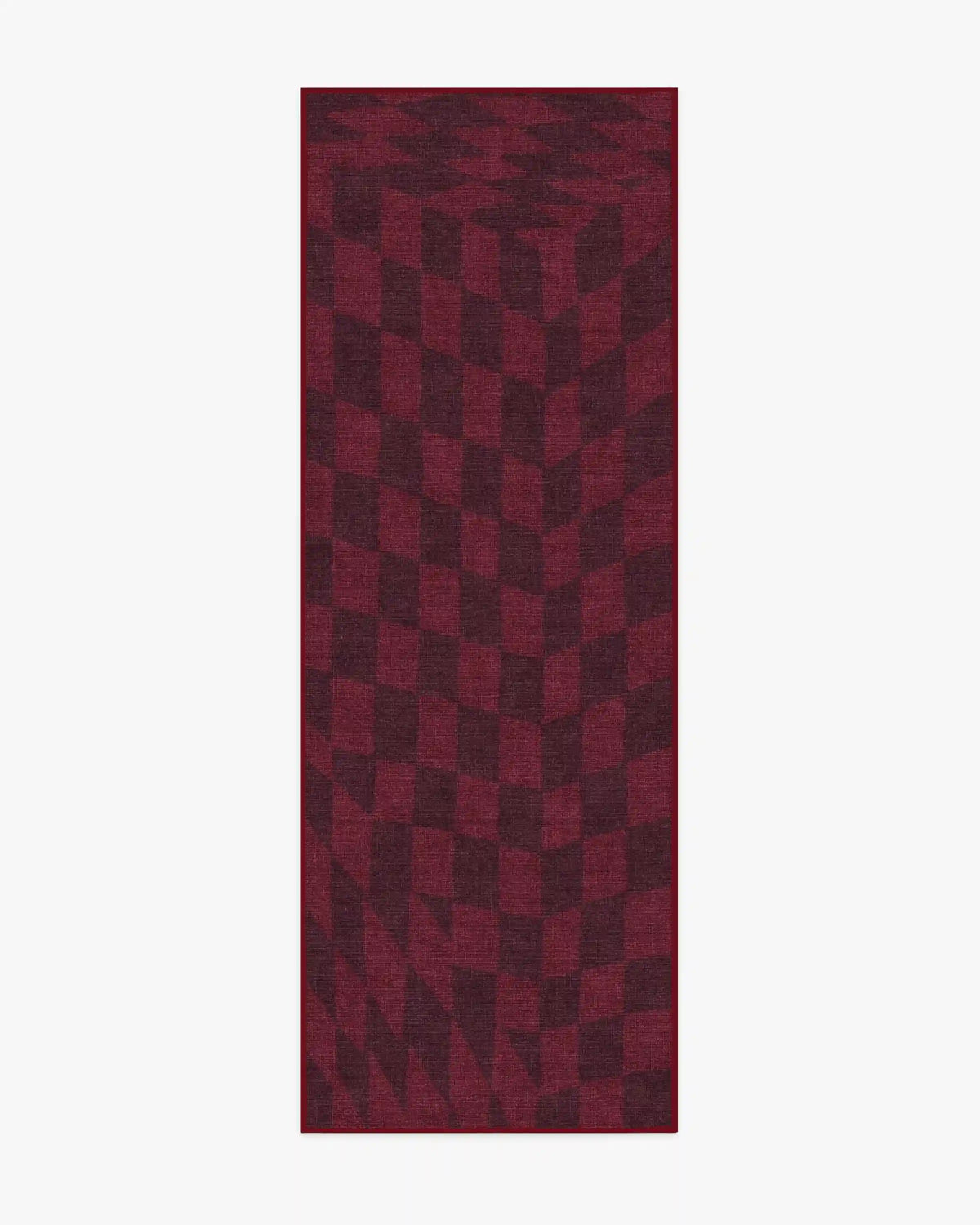 Ricardo Checkerboard Burgundy Rug by Humberto Leon