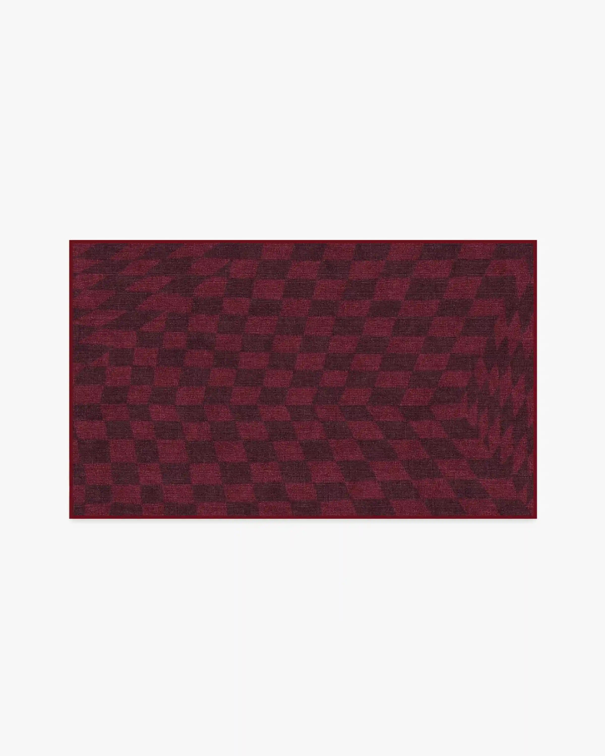 Ricardo Checkerboard Burgundy Rug by Humberto Leon