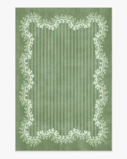 Oxbow Botanical Green Rug by Sanderson