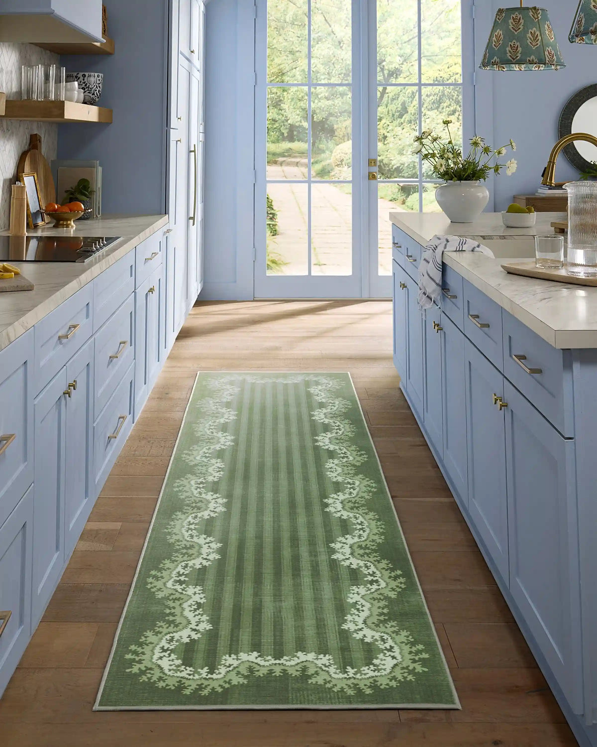 Oxbow Botanical Green Rug by Sanderson