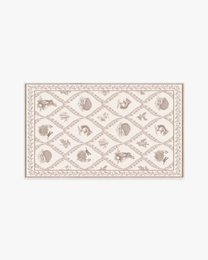 Squirrel & Hedgehog Fawn Rug by Sanderson