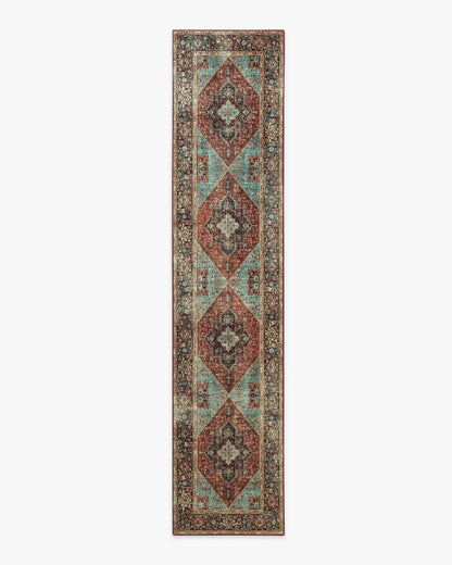 Santiago Crimson & Light Blue Rug