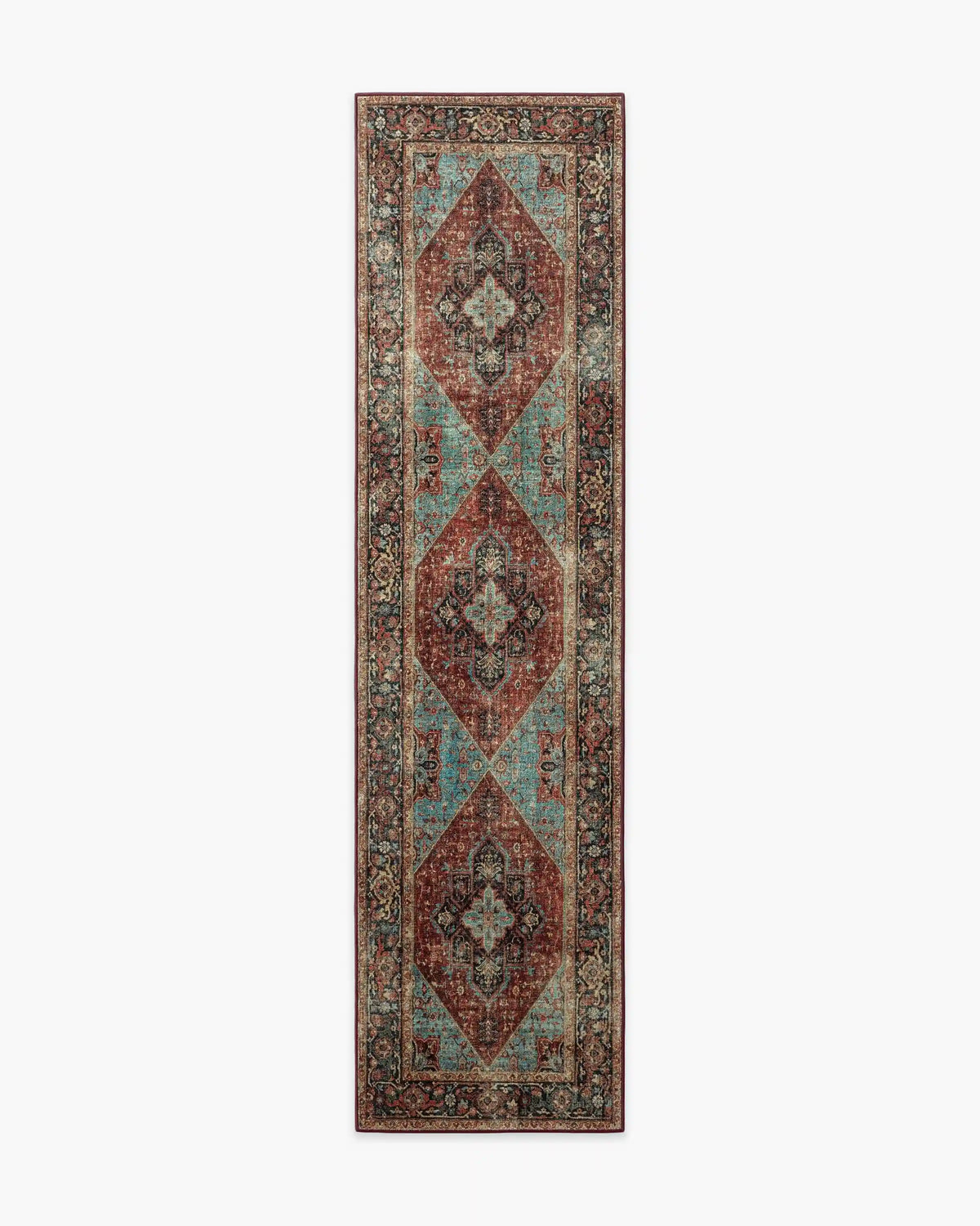 Santiago Crimson & Light Blue Rug