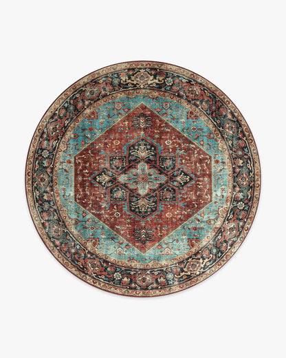 Santiago Crimson & Light Blue Rug