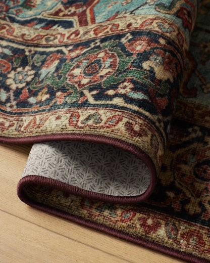 Santiago Crimson & Light Blue Rug