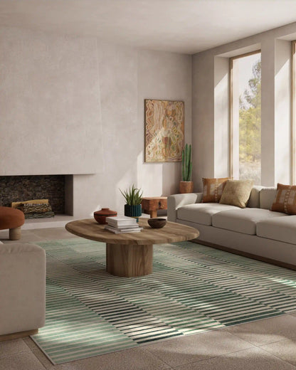 Shadow Stripe Green Rug