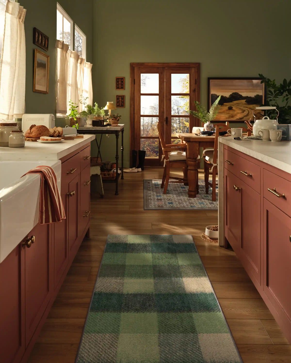 Tallitha Green & Tan Rug
