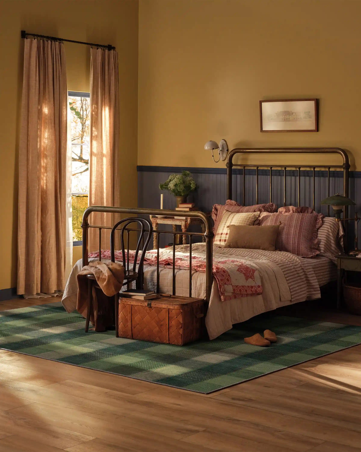 Tallitha Green & Tan Rug