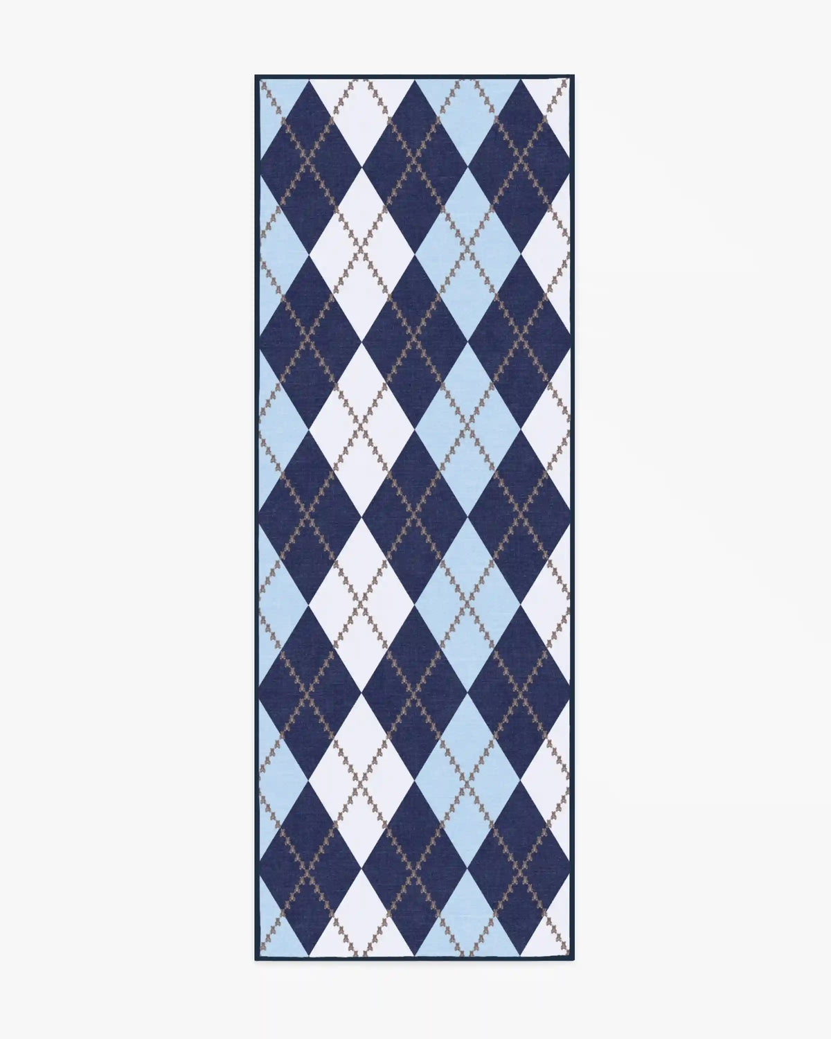 Teddy Bear Argyle Navy & Blue Rug by Humberto Leon