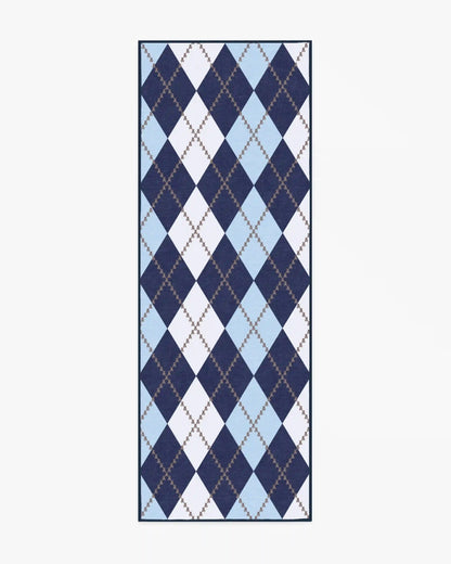 Teddy Bear Argyle Navy & Blue Rug by Humberto Leon