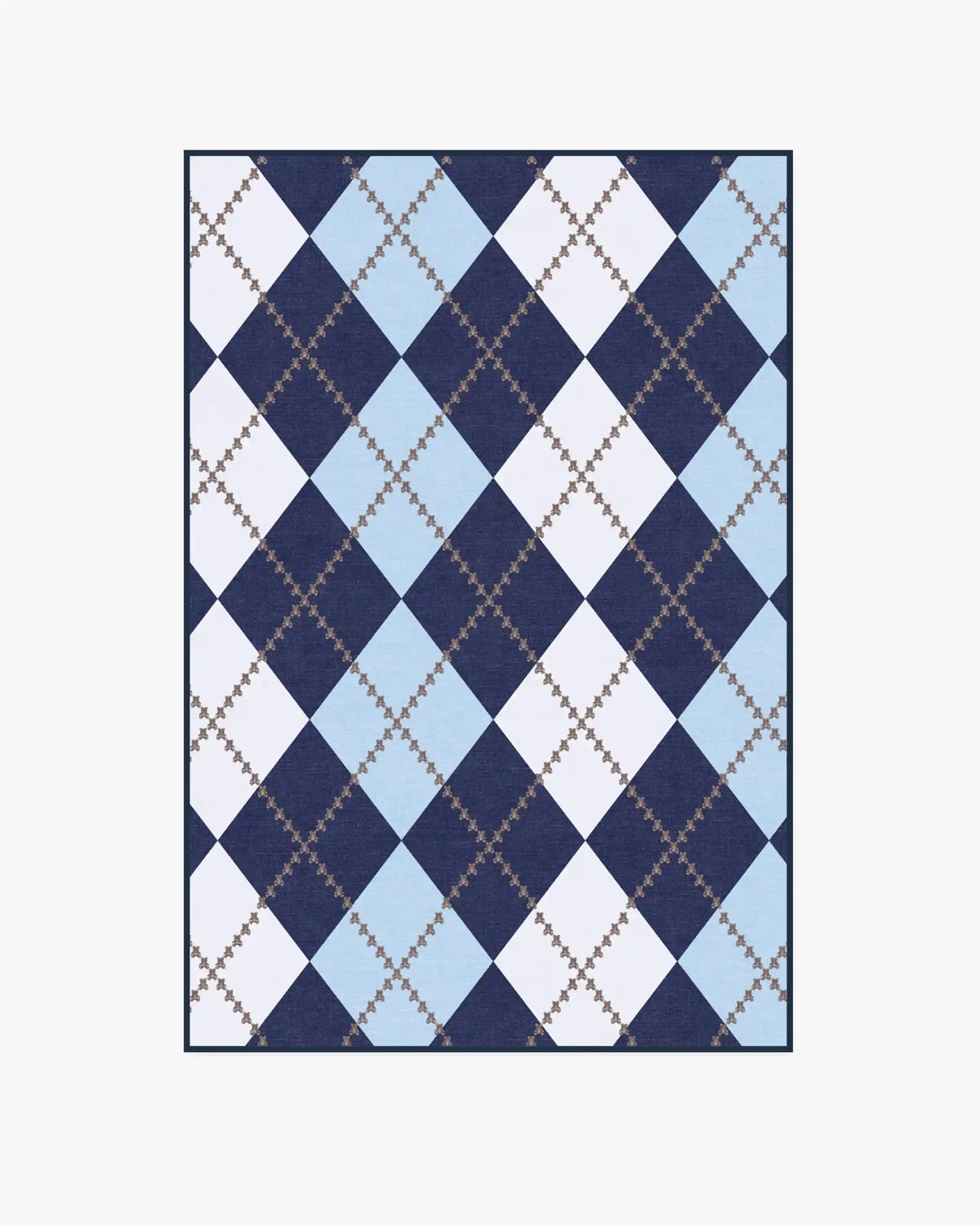 Teddy Bear Argyle Navy & Blue Rug by Humberto Leon
