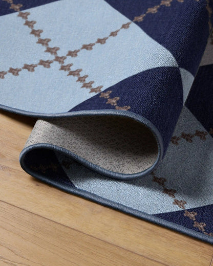 Teddy Bear Argyle Navy & Blue Rug by Humberto Leon