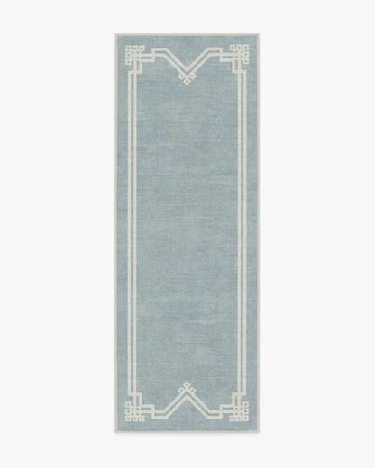Chrysler Border Chambray Blue Rug by The Hiltons