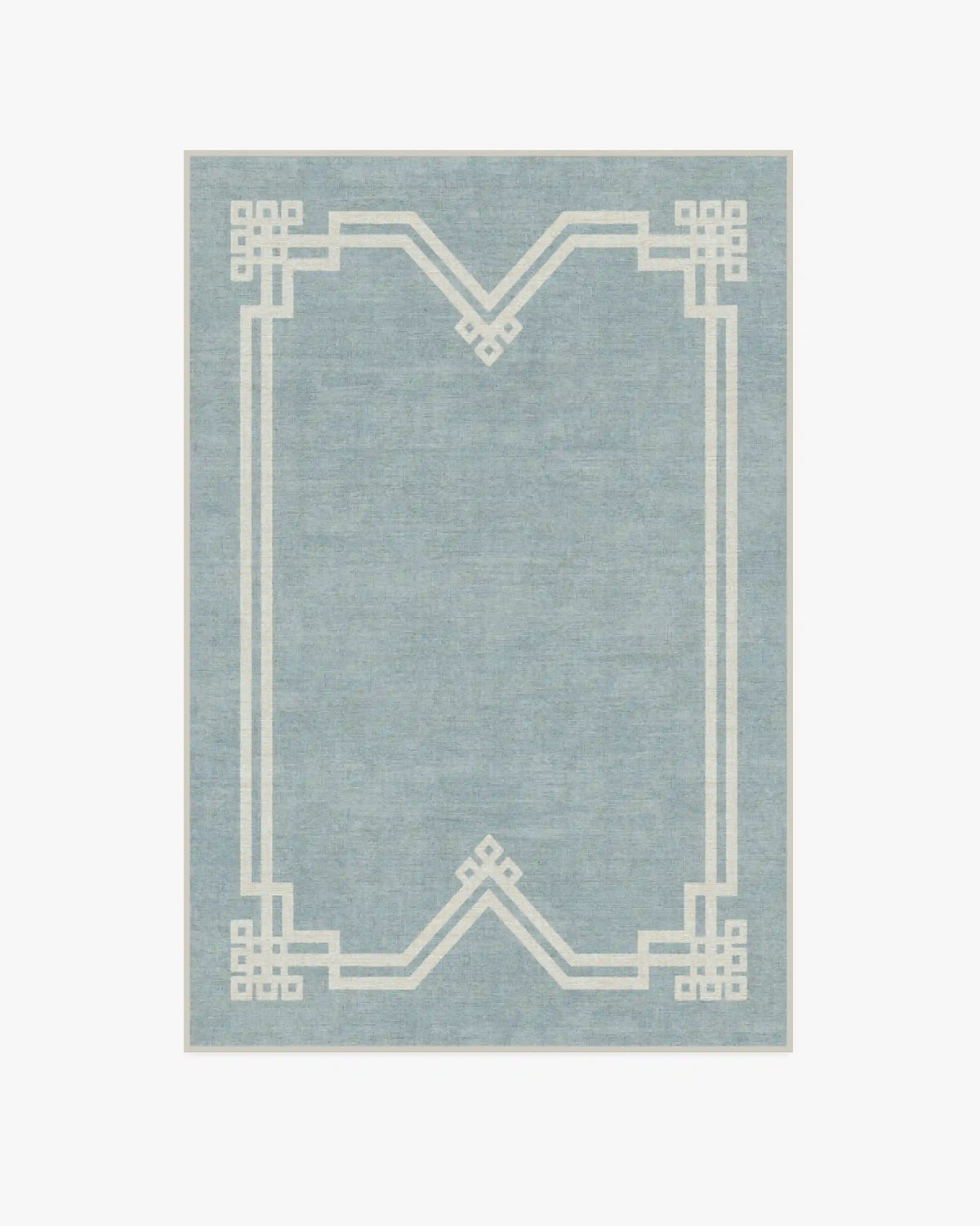 Chrysler Border Chambray Blue Rug by The Hiltons