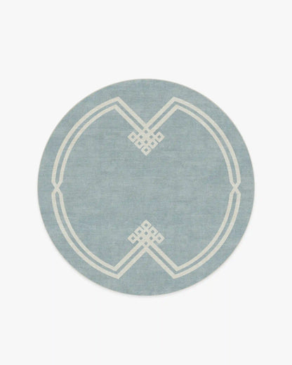 Chrysler Border Chambray Blue Rug by The Hiltons