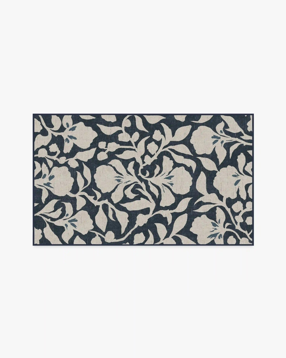 Flora Ink Blue & Ivory Rug by The Hiltons
