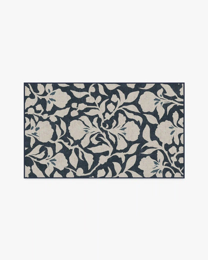 Flora Ink Blue & Ivory Rug by The Hiltons