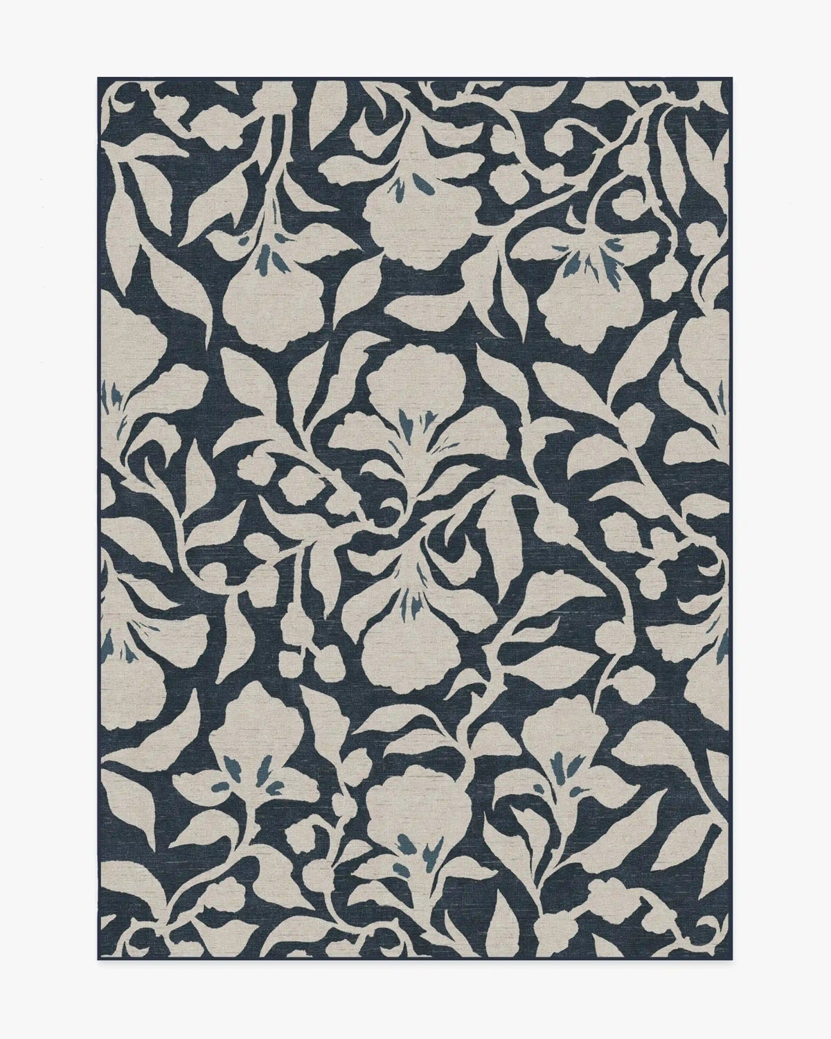 Flora Ink Blue & Ivory Rug by The Hiltons