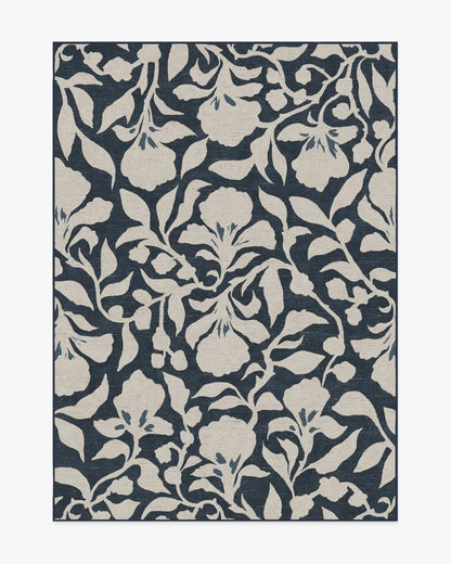 Flora Ink Blue & Ivory Rug by The Hiltons