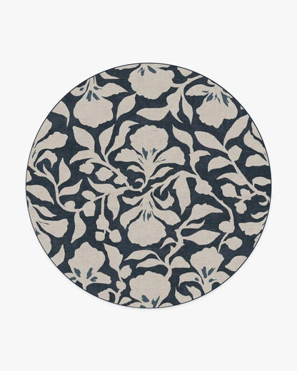 Flora Ink Blue & Ivory Rug by The Hiltons