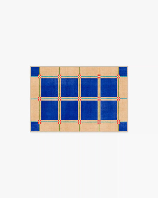 This House Is a Home Blue Rug by Dan Pelosi