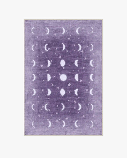 To The Moon And Back Mauve Rug by Humberto Leon