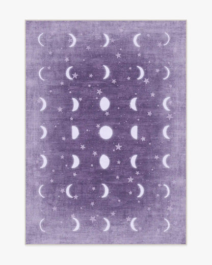 To The Moon And Back Mauve Rug by Humberto Leon