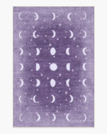 To The Moon And Back Mauve Rug by Humberto Leon