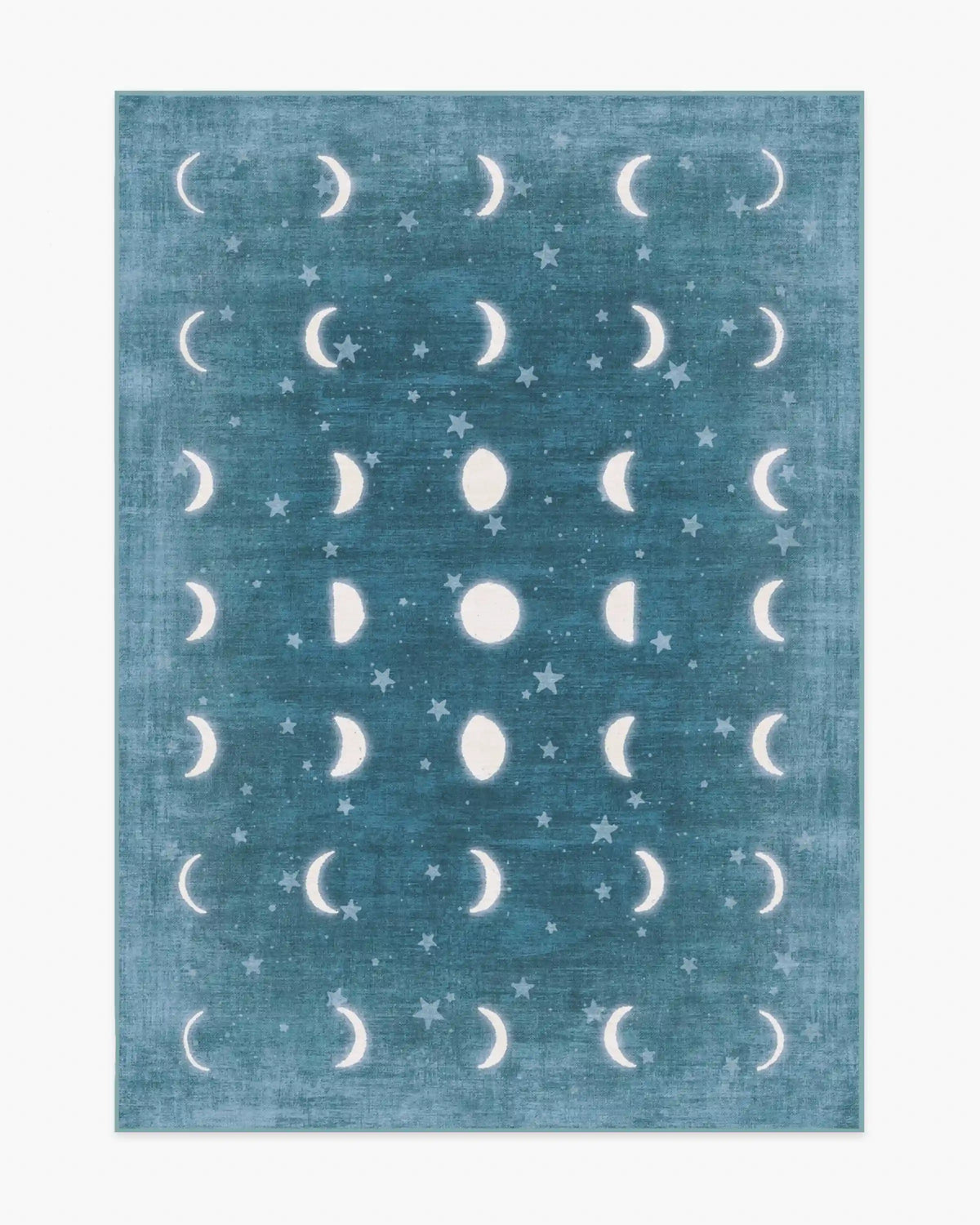To The Moon And Back Soft Teal Rug by Humberto Leon